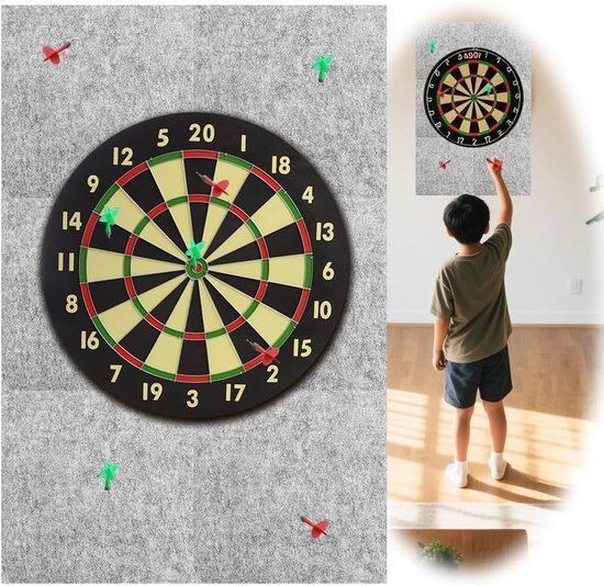 Dartbord Wandbeschermer, Zelfklevende Wandbeveiliging, Vilt Wandbescherming, Ideaal voor Dartborden en Spelruimtes, Eenvoudige Installatie en Duurzaam Gebruik