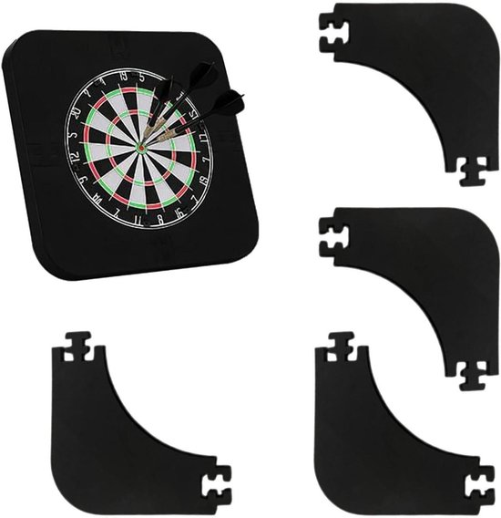 Dartbord Wandbescherming - Dart Surround - Muren Beschermen - Verdikte Cushioning Structuur - 45 cm Binnendiameter - Zwart