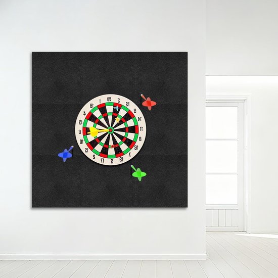 Dartbord Wandbescherming in Zwart, Set van 9 Stukken voor Optimale Bescherming en Stijl van Merkloos
