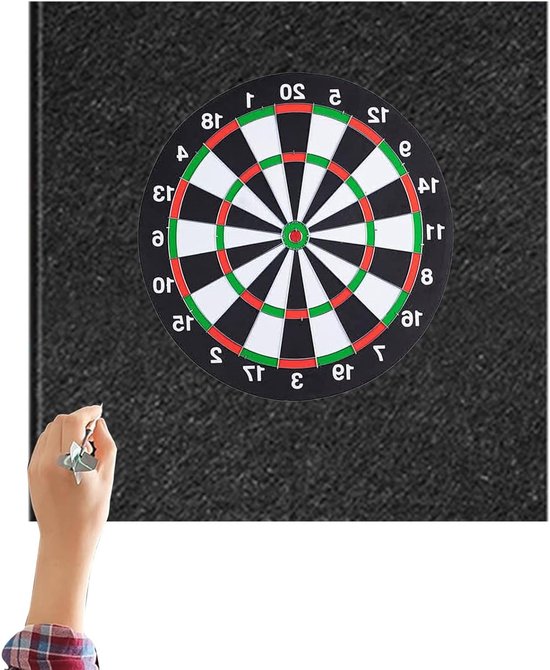 Dartbord Wandbescherming - Vilt Achterwand - Beschermt Muren - Geluiddempend Materiaal - 60 x 60 cm - Zwart
