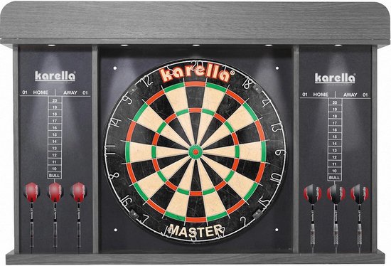 Dartbordkast met LED verlichting en scoreborden van Merkloos