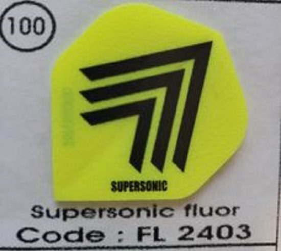 Dartflights 100 Micron Supersonic 10 sets (30 stuks) Fluor Geel van Dart