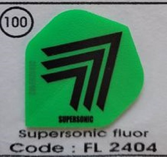 Dartflights 100 Micron Supersonic 10 sets (30 stuks) Fluor groen van Dart