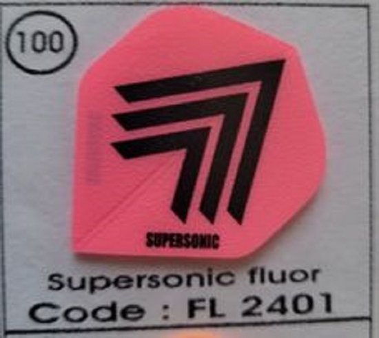 Dartflights 100 Micron Supersonic 10 sets (30 stuks) Fluor roze van Dart