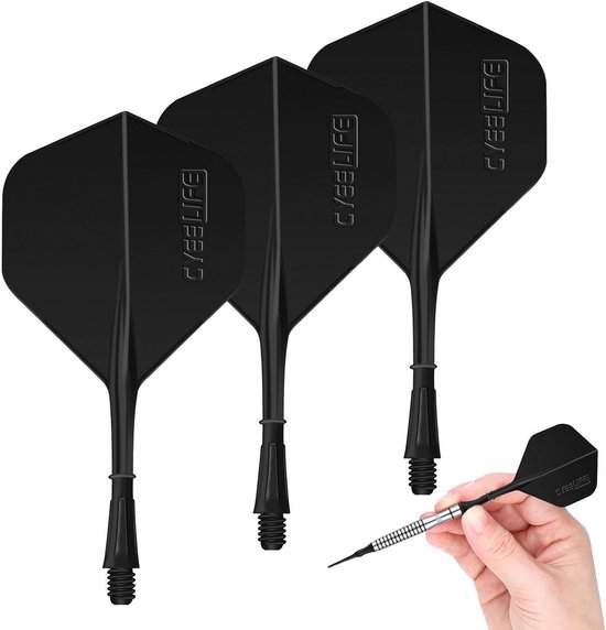 Dartflights en Schachten Set met Geïntegreerde Vleugels, 3 Stuks, Geschikt voor 2BA Schroefdraad