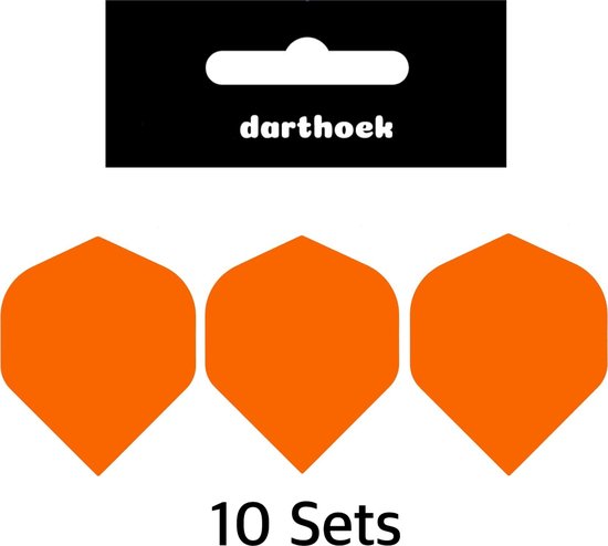 Darthoek| Flights | Poly | Oranje | 10 Sets | (30 stuks) | + 1 set Darthoek flights van Darthoek