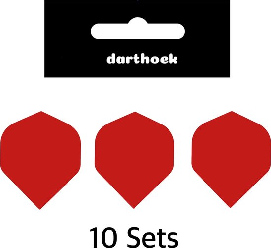 Darthoek| Flights | Poly | Rood | 10 Sets | (30 stuks) | + 1 set Darthoek flights van Darthoek