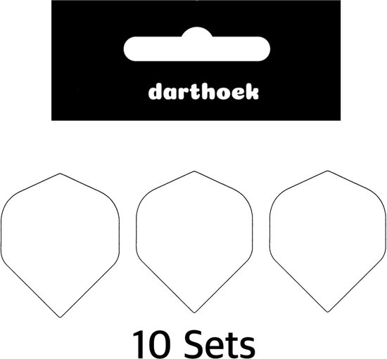 Darthoek| Flights - Poly - Wit - 10 Sets - (30 stuks) - + 1 set Darthoek flights van Darthoek