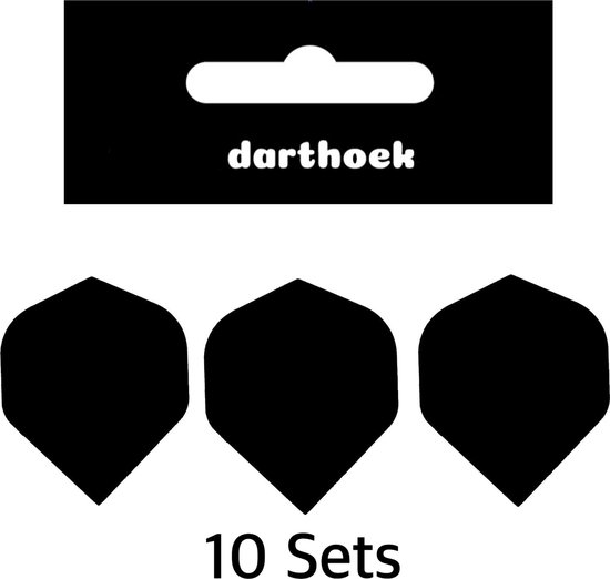 Darthoek| Flights | Poly | Zwart | 10 Sets | (30 stuks) | + 1 set Darthoek flights van Darthoek