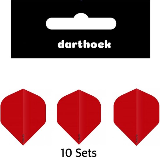Darthoek - Flights - R4X - Rood - 10 Sets - (30 stuks) | van Darthoek