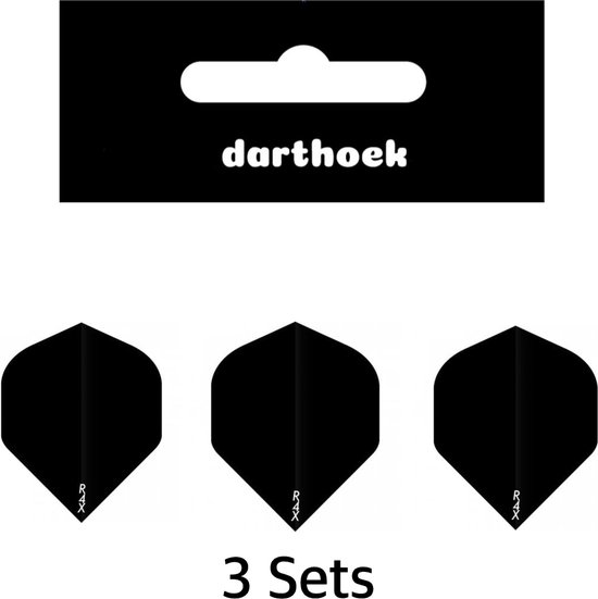 Darthoek| Flights | R4X | Zwart | 3 Sets | (9 stuks) |+ 1 set Darthoek flights van Darthoek