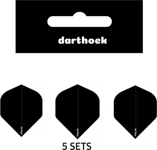 Darthoek | Flights | R4X | Zwart | 5 Sets |+ 1 set darthoek flights van Darthoek