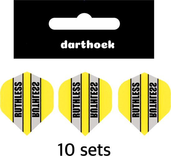 Darthoek| Flights - Ruthless - Geel - 10 Sets - (30 stuks) | van Darthoek