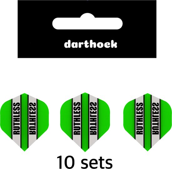 Darthoek - Flights - Ruthless - Groen - 10 Sets - (30 stuks) | van Darthoek