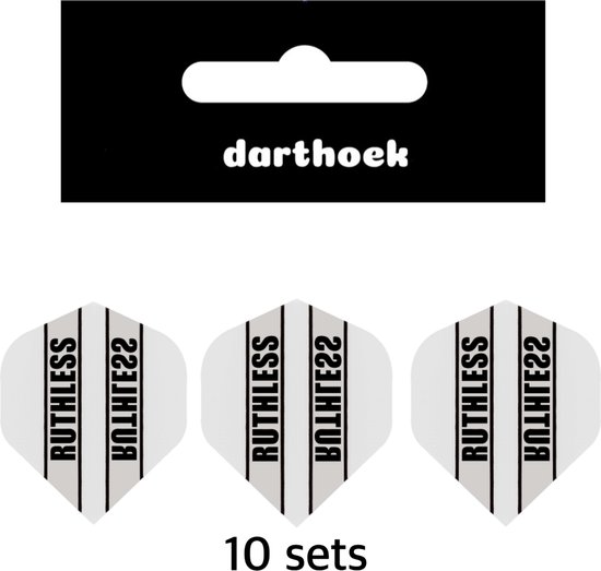 Darthoek| Flights - Ruthless - Wit - 10 Sets - (30 stuks) | van Darthoek