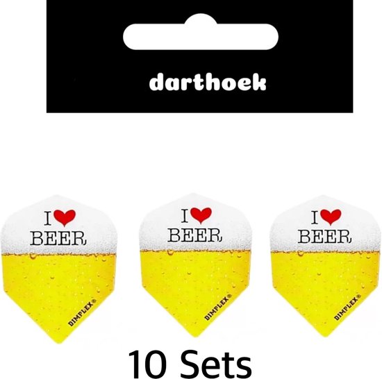 Darthoek I love beer flights 10 sets (30 stuks) Harrows + 1 set Darthoek flights van Darthoek