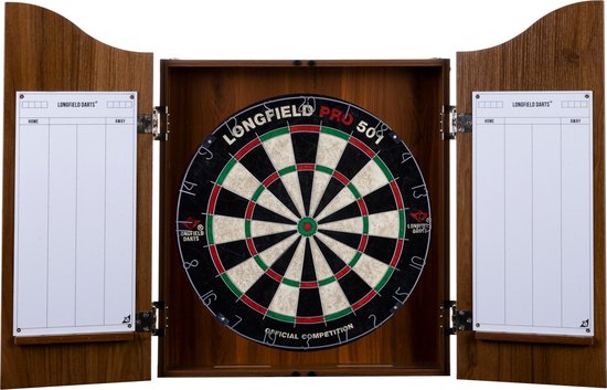 Dartkast bruin (incl. dartbord en 2 sets 18gr darts) van Winmau