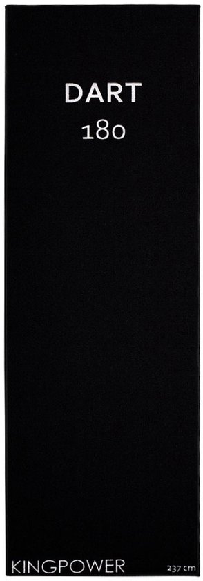 Dartmat, doelmat, werpmat, stalen darts, dartbordaccessoires, dartmat, werplijnbeschermer, rubberen dartbord 237 x 80 cm, zwart-wit, Kingpower