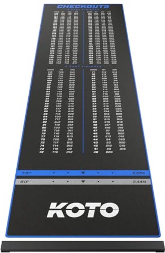 Dartmat met Checkout en Oche - 285 x 80cm voor optimale bescherming van Merkloos
