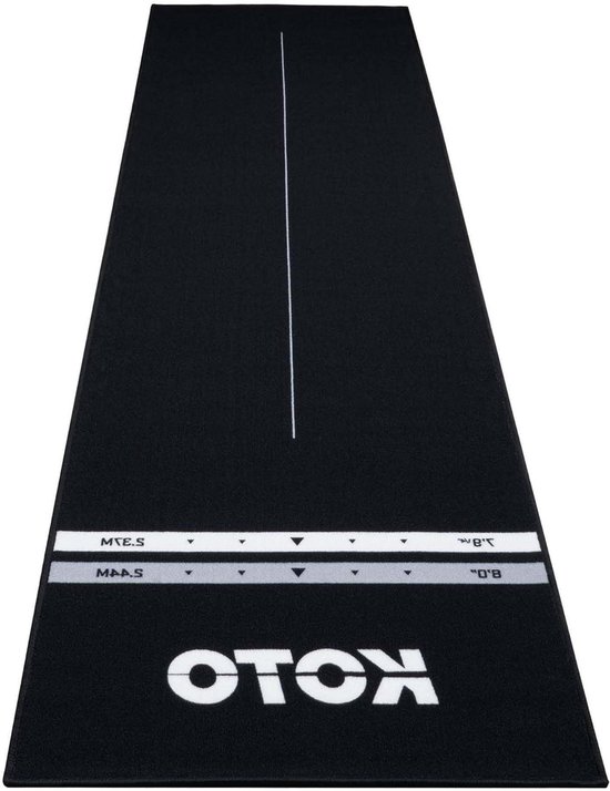 Dartmat - Vloerbeschermer Pijlen - Bescherming Vloer - Met Werplijnen - 285x80cm - Zwart