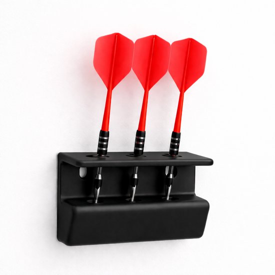 Dartpijl Houder Standaard - 3 Pijlen - Incl schroeven en pluggen - Zwart van Fikszo