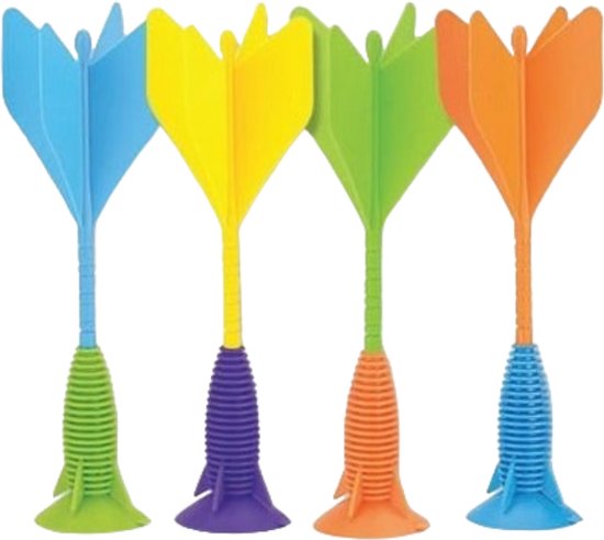 Dartpijl met Zuignap - Ploppijl - 30 cm - Assorti - Per stuk van Merkloos