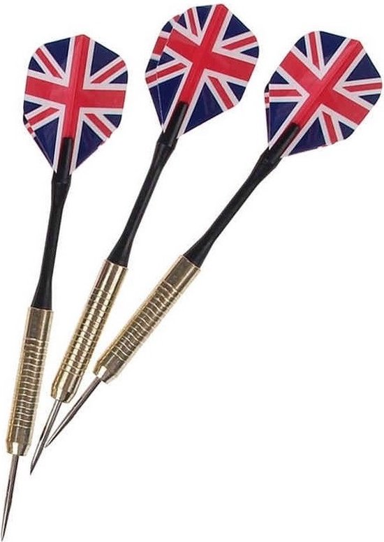 Dartpijlen - 3x stuks - pijltjes met Engelse / Britse vlag flights - darten