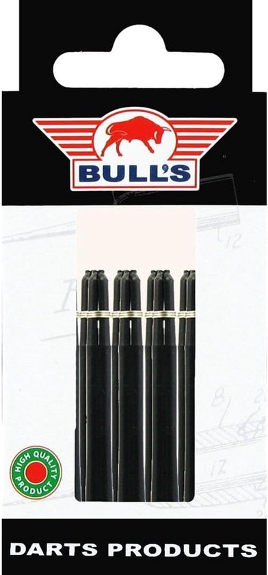 Dartpijlen Assortiment: Lange Nylon Shafts Zwart (4Sets)