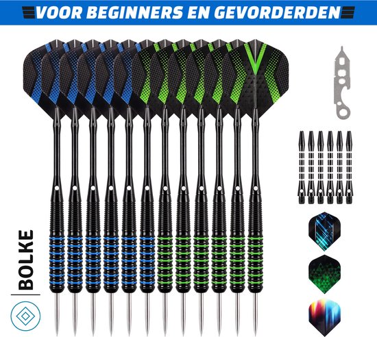 Dartpijlen - Dart flights - Dartpijlen set van 12 stuks - Hoge kwaliteit - Dartflights 24 stuks - Luxe 20/22 gram dartpijlen van Strex