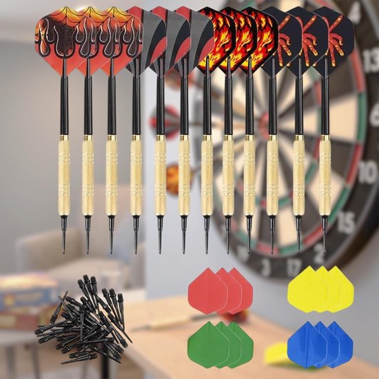 Dartpijlen met Plastic Punt voor Elektronische Dartborden - Multikleur, 15x3,8 cm, Perfect voor Spelletjesavonden