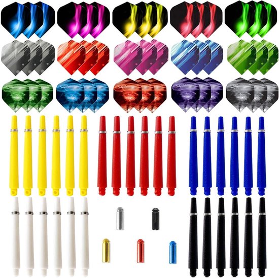 Dartpijlen Set - Dart Accessoires - Indoor Sport - Duurzame Nylon Schachten - 75 Stuks - Kleurrijk