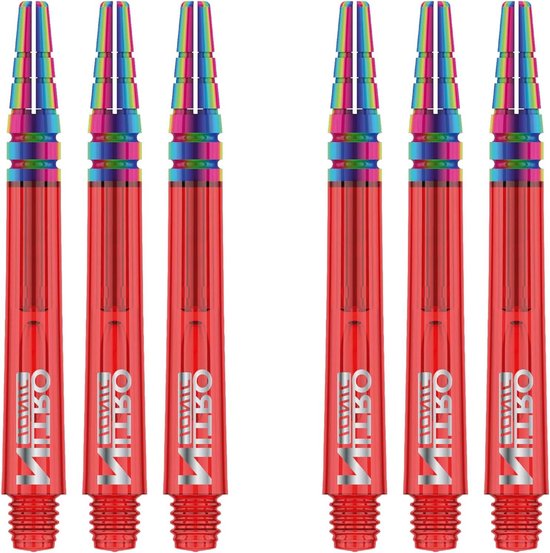 Dartpijlen Set - Polycarbonaat Shafts - Precisie Darten - Vluchtvergrendelingssysteem - 9 Stuks - Transparant Rood