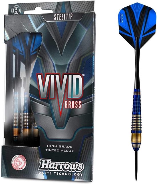 Dartpijlen Set - Stalen Darts - Beginnende Darter - Kleurrijke Coating - 21 Gram - Blauw Goud