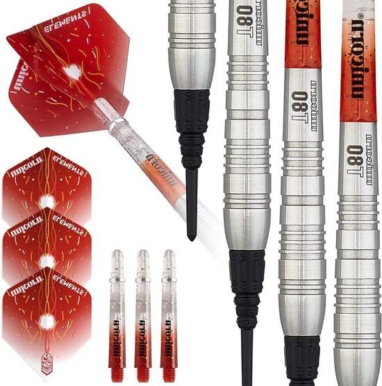 Dartpijlen Set - Tungsten Pijlen - Precisie Werpen - 80% Wolfraam Vaten - 22 gram - Rood