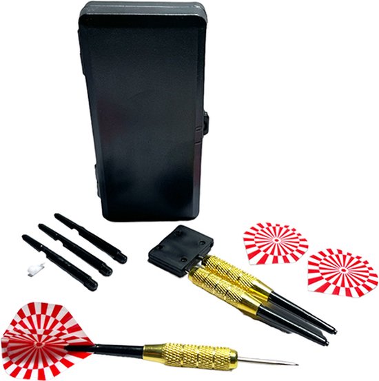 Dartpijlen set van 3 stuks - Darten - 3 Darts - Rood vlaggen - incl. darts shafts - incl. box van Dart