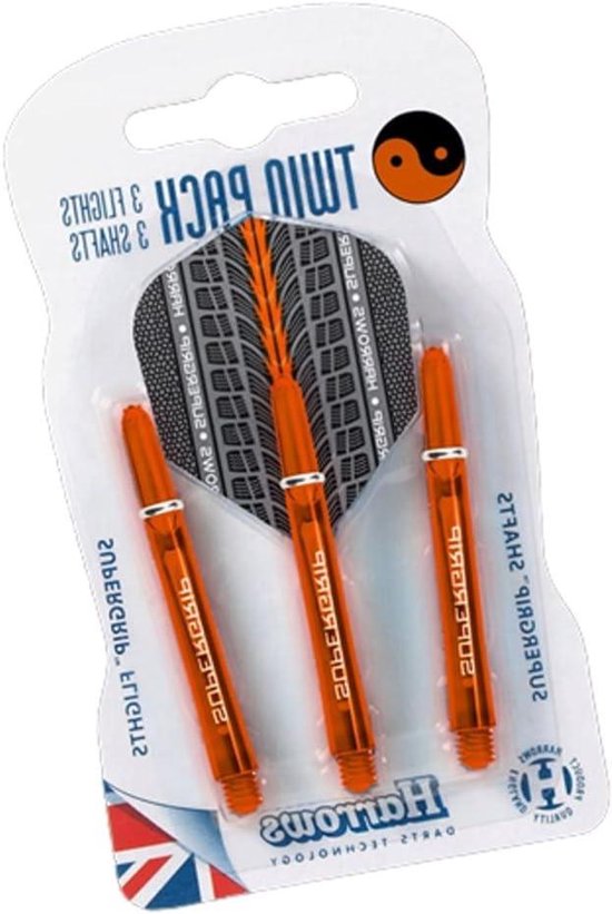 Dartpijlen Set - Vleugels en Staven - Darts Spelen - Supergrip Materiaal - Set van 3 - Oranje