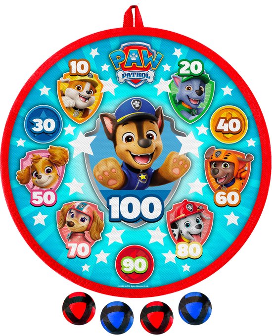 Darts balls target game 28cm PAW PATROL van Merkloos