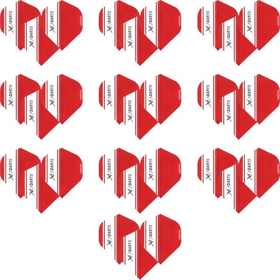 Darts Set 10 (30 stuks) pack dart flights – darts flights - rood van Dart