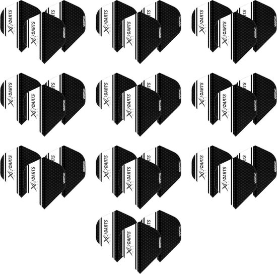 Darts Set 10 pack darts flights - logo - darts flights - black-white van Dart