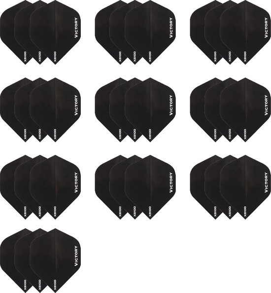 Darts Set - 10 sets zwarte Victory dartflights - flights van GLD Products