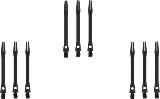 Darts Set - 3 sets (9 stuks) - aluminium - dart shafts - zwart - medium - darts shafts van Dart