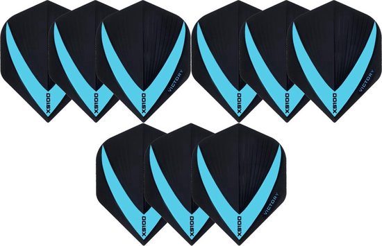 Darts Set - 3 sets (9 stuks) dart flights - Aqua - Vista-X van Dart