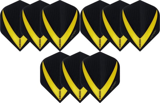 Darts Set - 3 sets (9 stuks) dart flights - Geel - Vista-X van Dart