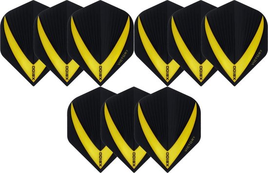 Darts Set 3 sets (9 stuks) Super Sterke - Geel - Vista-X - flights - darts flights van Vista-X