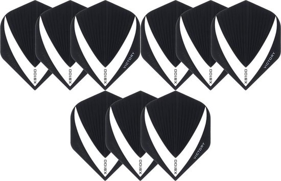 Darts Set 3 sets (9 stuks) Super Sterke - Wit/Clear - Vista-X - flights - darts flights van Dart