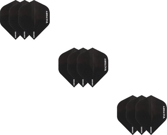Darts Set - 3 sets zwarte Victory dartflights - flights van Dart