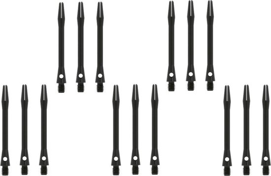 Darts Set - 5 sets (15 stuks) - aluminium - zwart - medium - dart shafts van Dart
