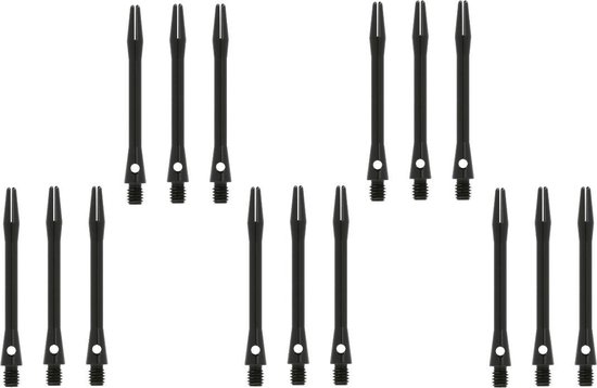 Darts Set - 5 sets (15 stuks) - aluminium - zwart - medium - darts shafts - Cadeau van Smartness Games
