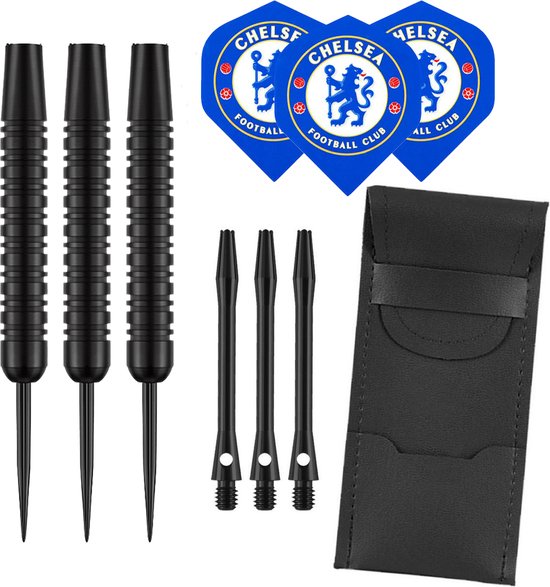 Darts Set Black - dartpijlen - Chelsea - dart shafts - dart flights - 23 gram - dartspijlen van Dart