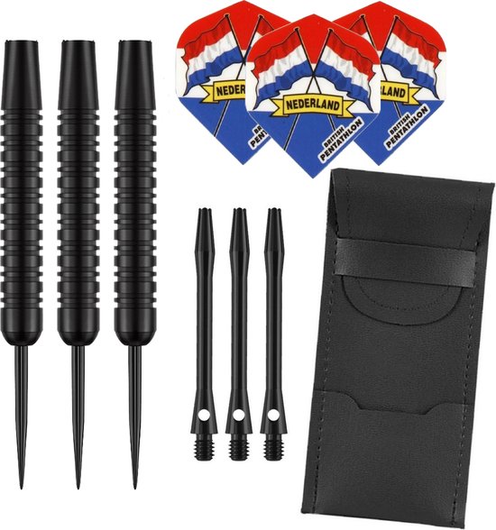 Darts Set Black - dartpijlen - Nederland - dart shafts - dart flights - 23 gram - dartspijlen van Shot!